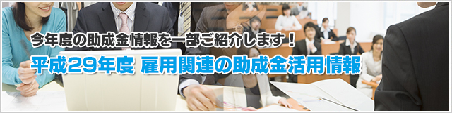 平成29年度 雇用関連助成金活用セミナー案内